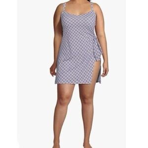 Lands' End UPF 50 Sweetheart One-Piece Swim Dress 26W